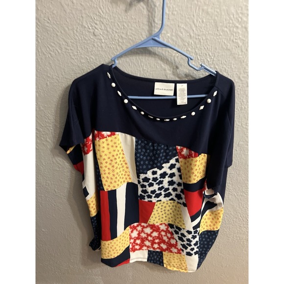 Women Alfred Dunner‎ Blue Size. 20 Short   Sleeve Top Blouse - Picture 6 of 7